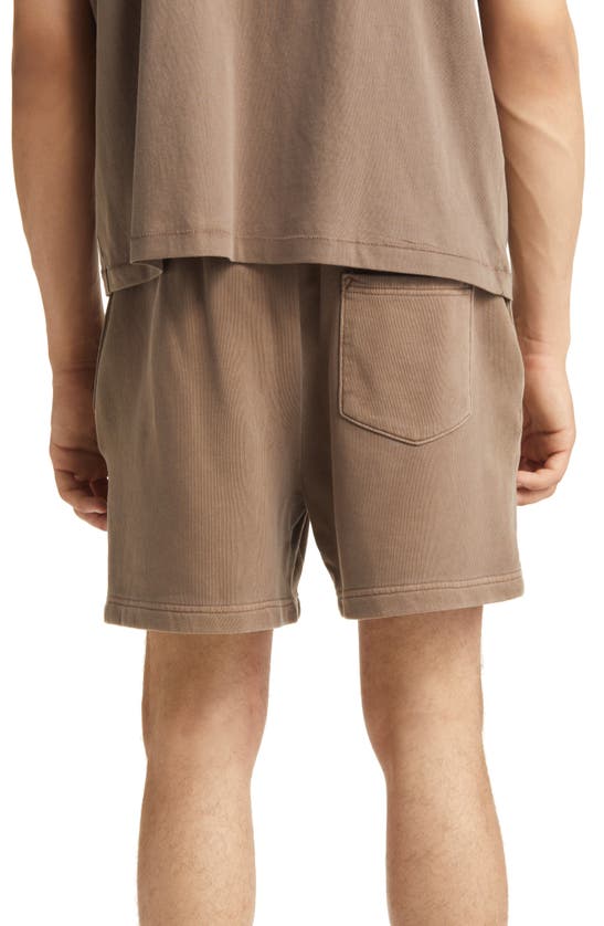 Shop Elwood Core Organic Cotton Brushed Terry Sweat Shorts In Vintage Brown