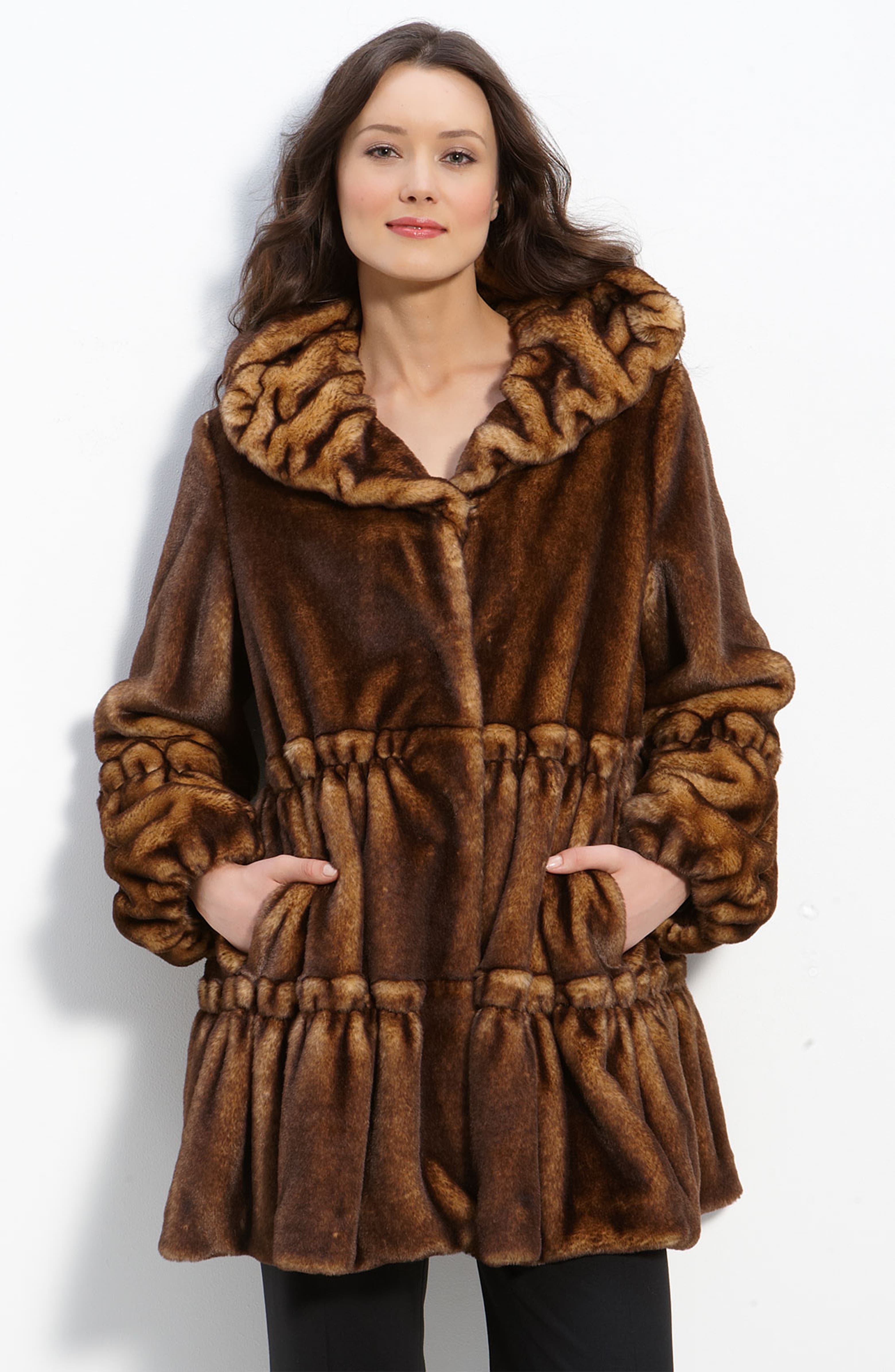 Jones New York Hooded Faux Fur Coat | Nordstrom