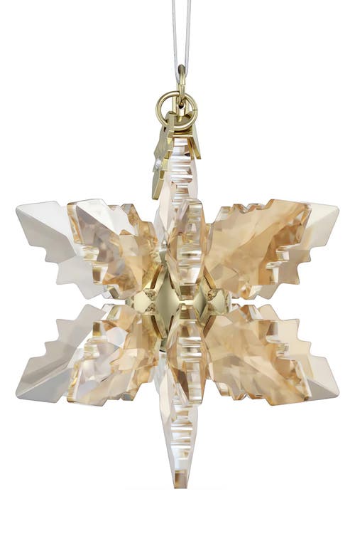 Shop Swarovski 2024 Festive 3d Snowflake Crystal Ornament In Gold