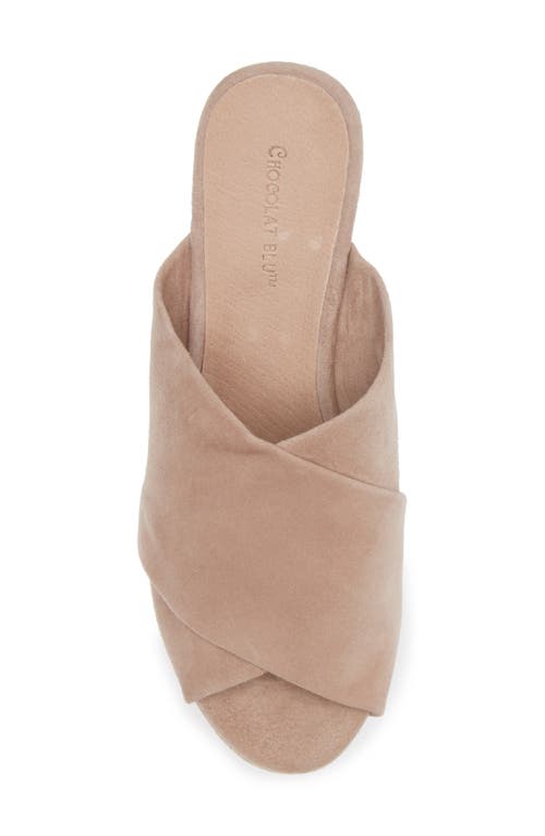 Shop Chocolat Blu Georgette Platform Slide Sandal In Latte Suede