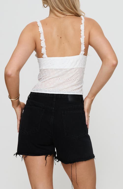 Princess Polly Franca Eyelet Rosette Strap Tank In White