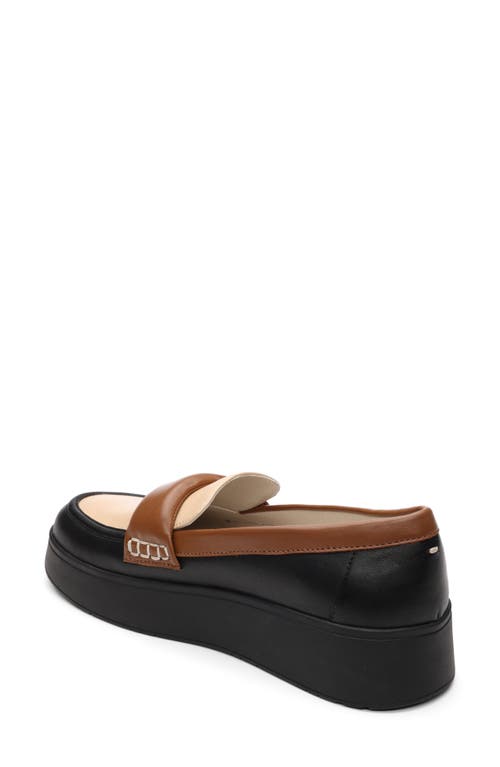 Sanctuary Peacemaker Platform Loafer In Black/oatmilk/spice