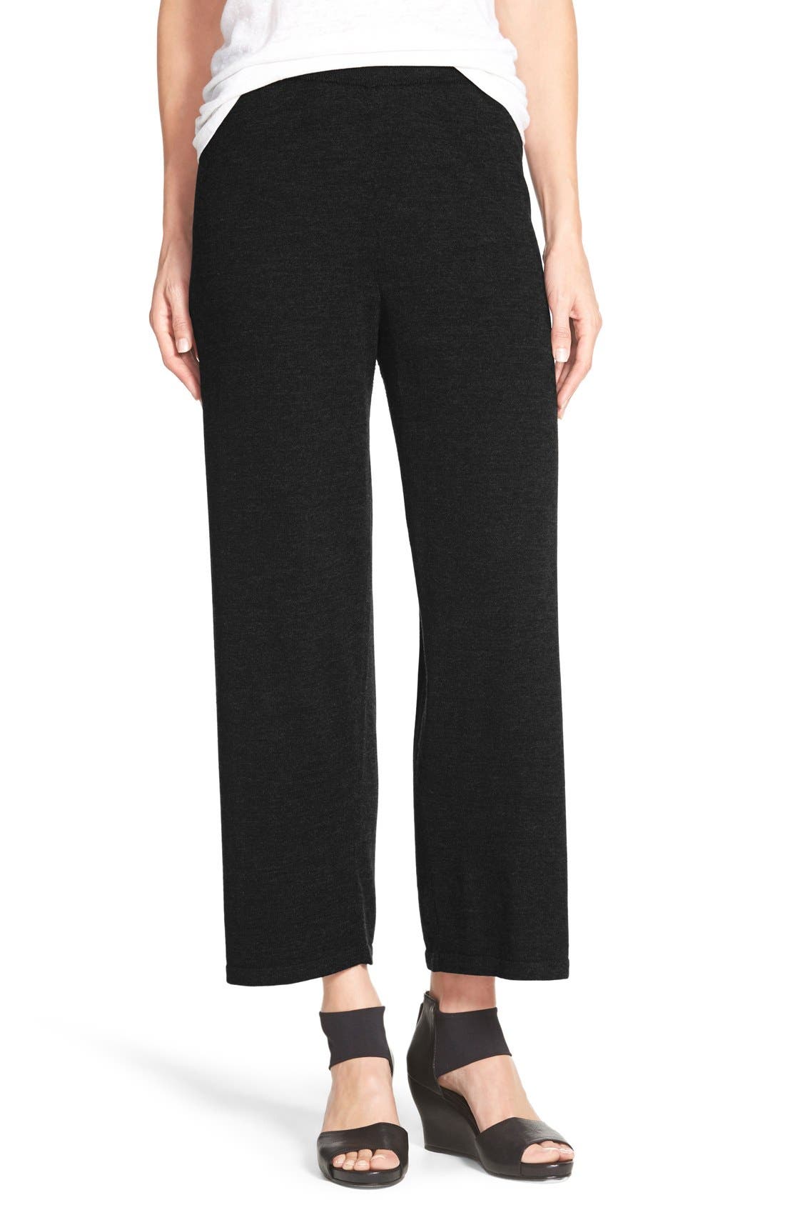 Eileen Fisher Straight Leg Crop Merino Knit Pants (Regular & Petite