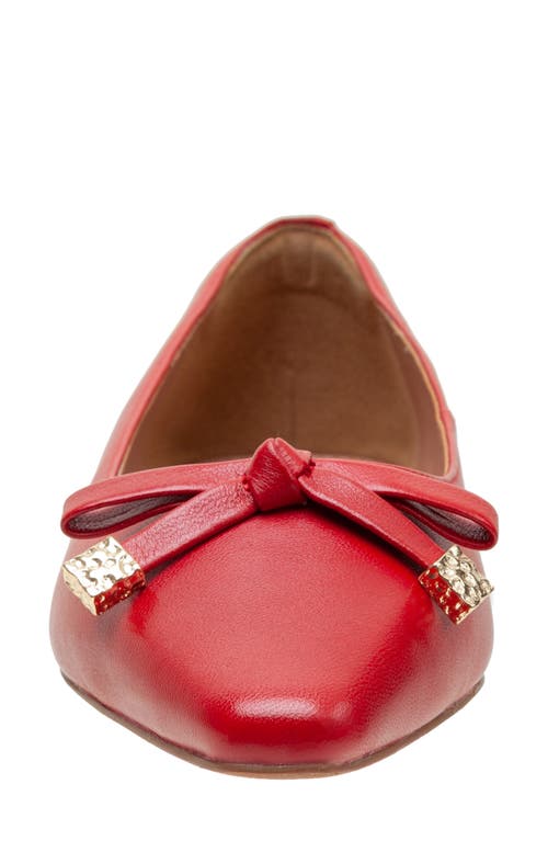 Linea Paolo Nicolis Pointed Toe Flat In Lipstick Red