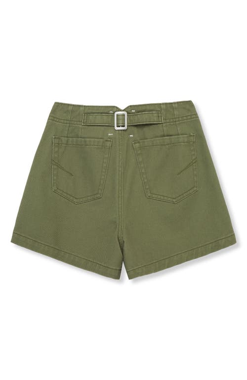 Shop Habitual Kids Kids' Button Detail Denim Shorts In Olive