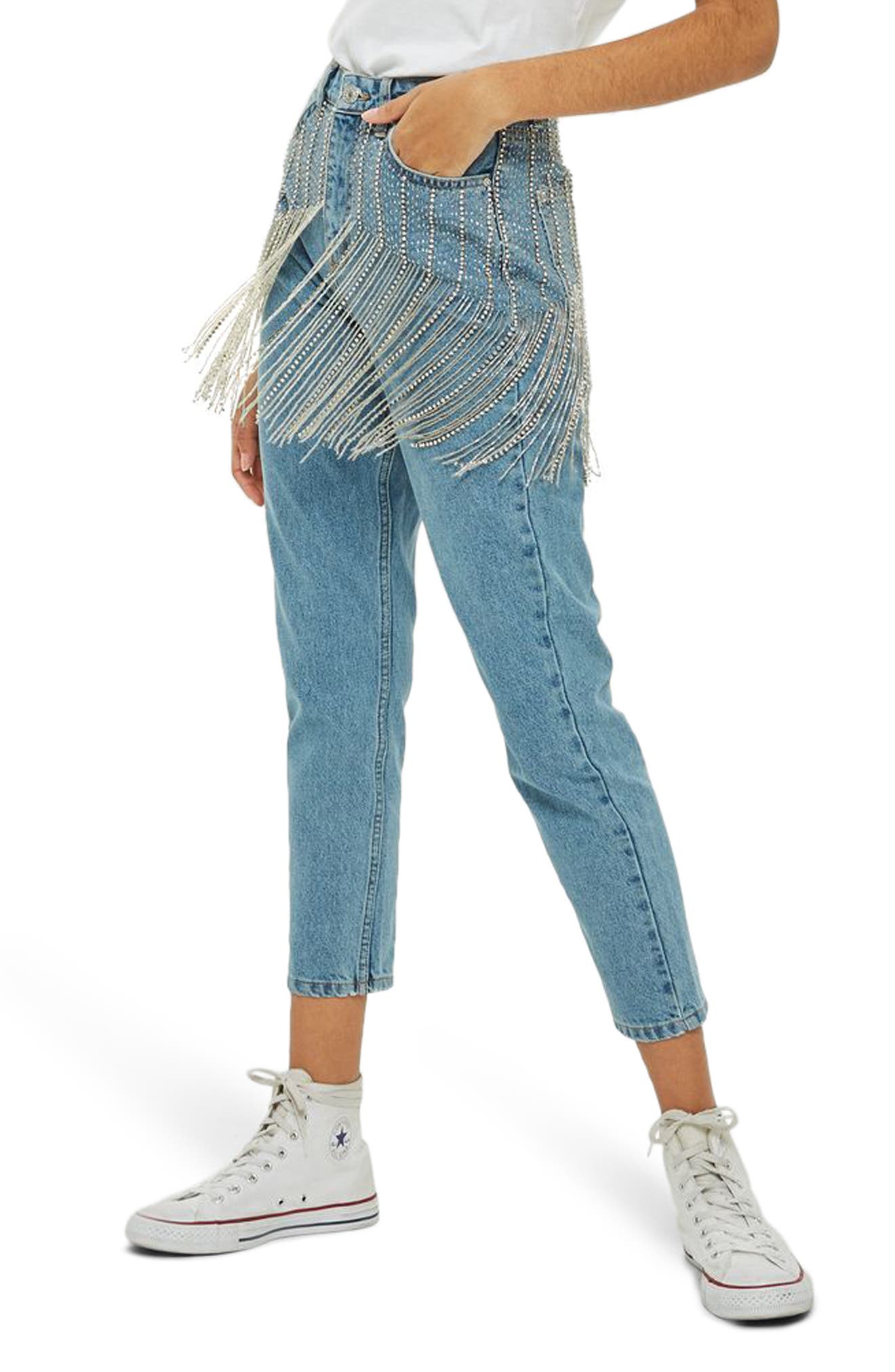 rhinestone jeans topshop