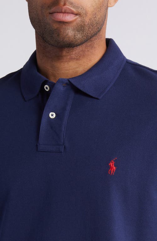 Shop Polo Ralph Lauren Cotton Piqué Polo In Newport Navy