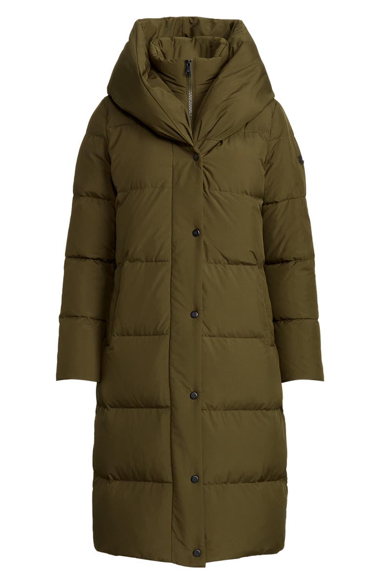 Lauren Ralph Lauren Pillow Collar Hooded Down & Feather Puffer Coat