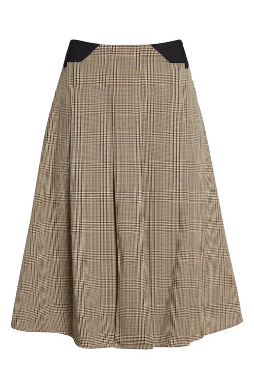 MIAOU MIAOU ALBRA CHECK PLEATED WOOL MIDI SKIRT 