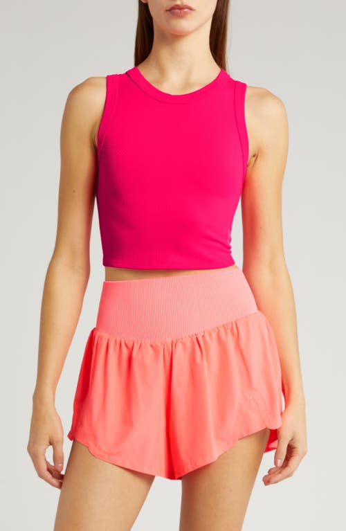 Free Throw Crop Muscle Tank Top in Electric Sunset