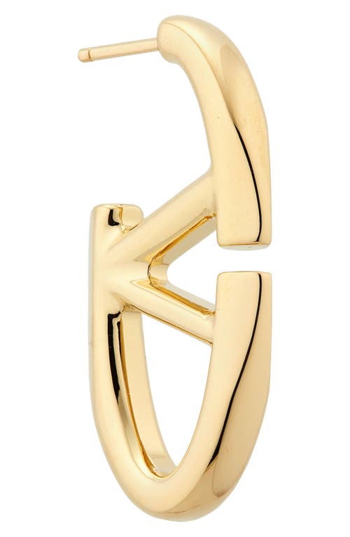 Shop Valentino Garavani Vlogo Bold Edition Hoop Earrings In Cs4 Oro 18