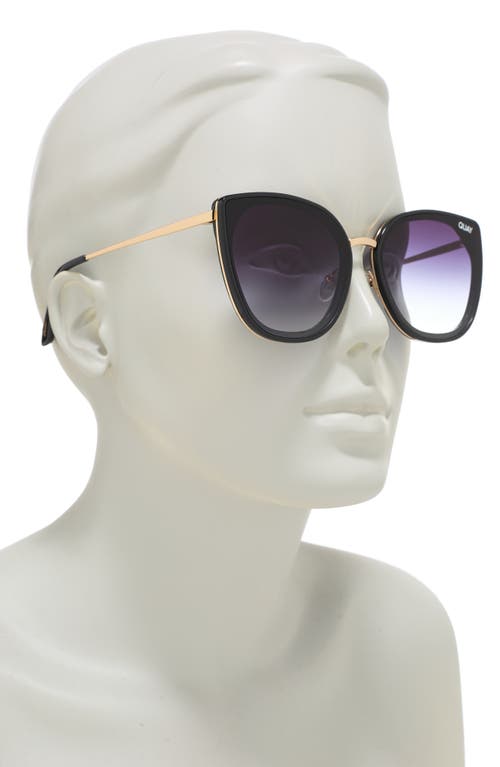 Quay 54mm Flat Out Cat Eye Sunglasses In Black/black