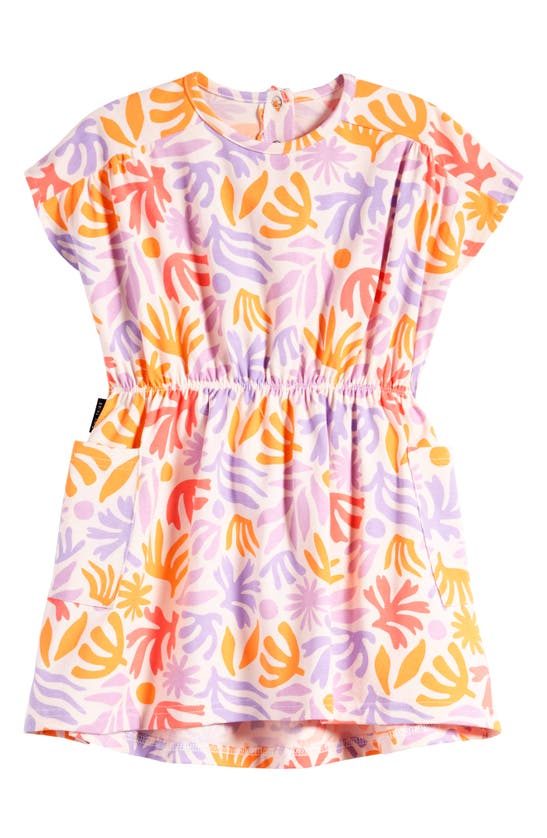 Shop Tiny Tribe Kids' Abstract Print Cotton Dress In Lilac