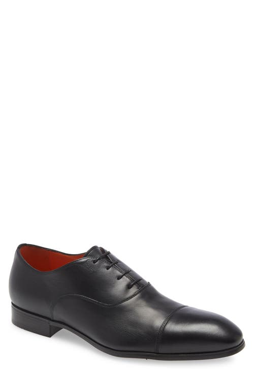 Santoni Salem Cap Toe Oxford Black at Nordstrom,