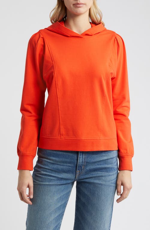 Shop Caslonr Caslon(r) Pleat Sleeve Hoodie In Red Grenadine