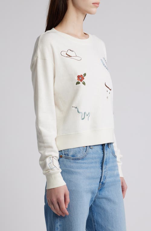 Shop Pendleton Western Embroidered Cotton Graphic Sweatshirt In Ivory