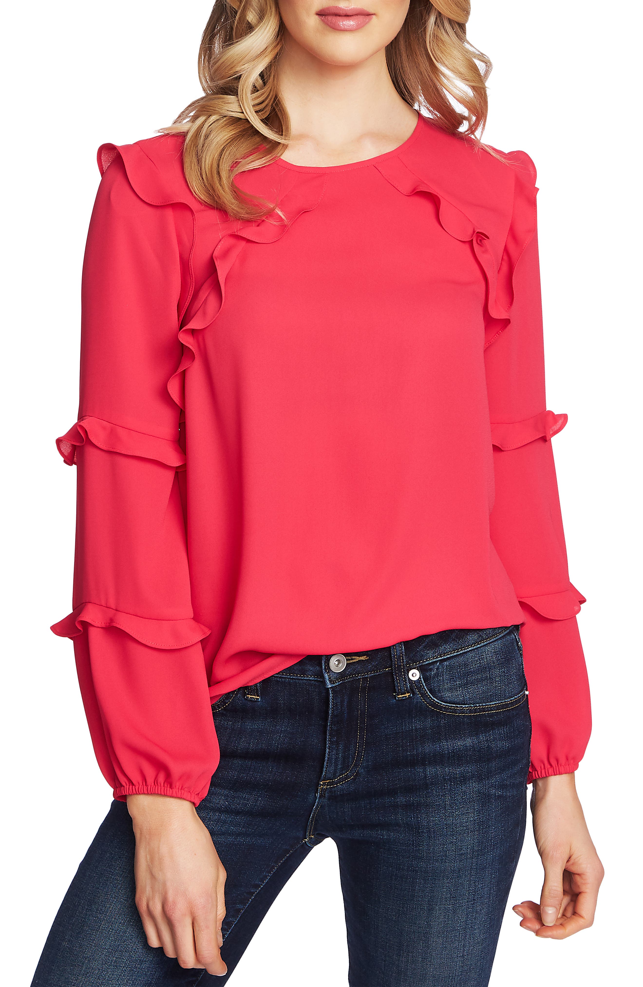 cece tiered ruffle blouse