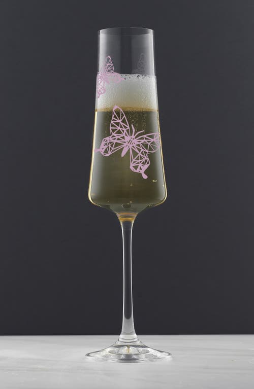 JOYJOLT JOYJOLT MEADOW BUTTERFLY SET OF 2 CHAMPAGNE FLUTES 