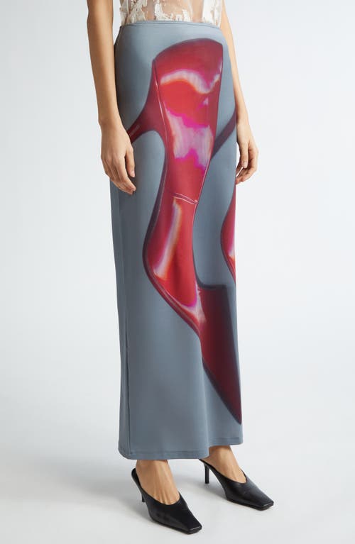 Shop Acne Studios X Katerina Jebb Emay Maxi Skirt In Dark Grey/red