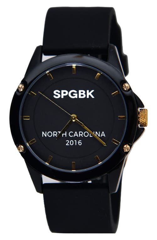 Spgbk Watches Cumberland Silicone Strap Watch, 42mm In Black/gold