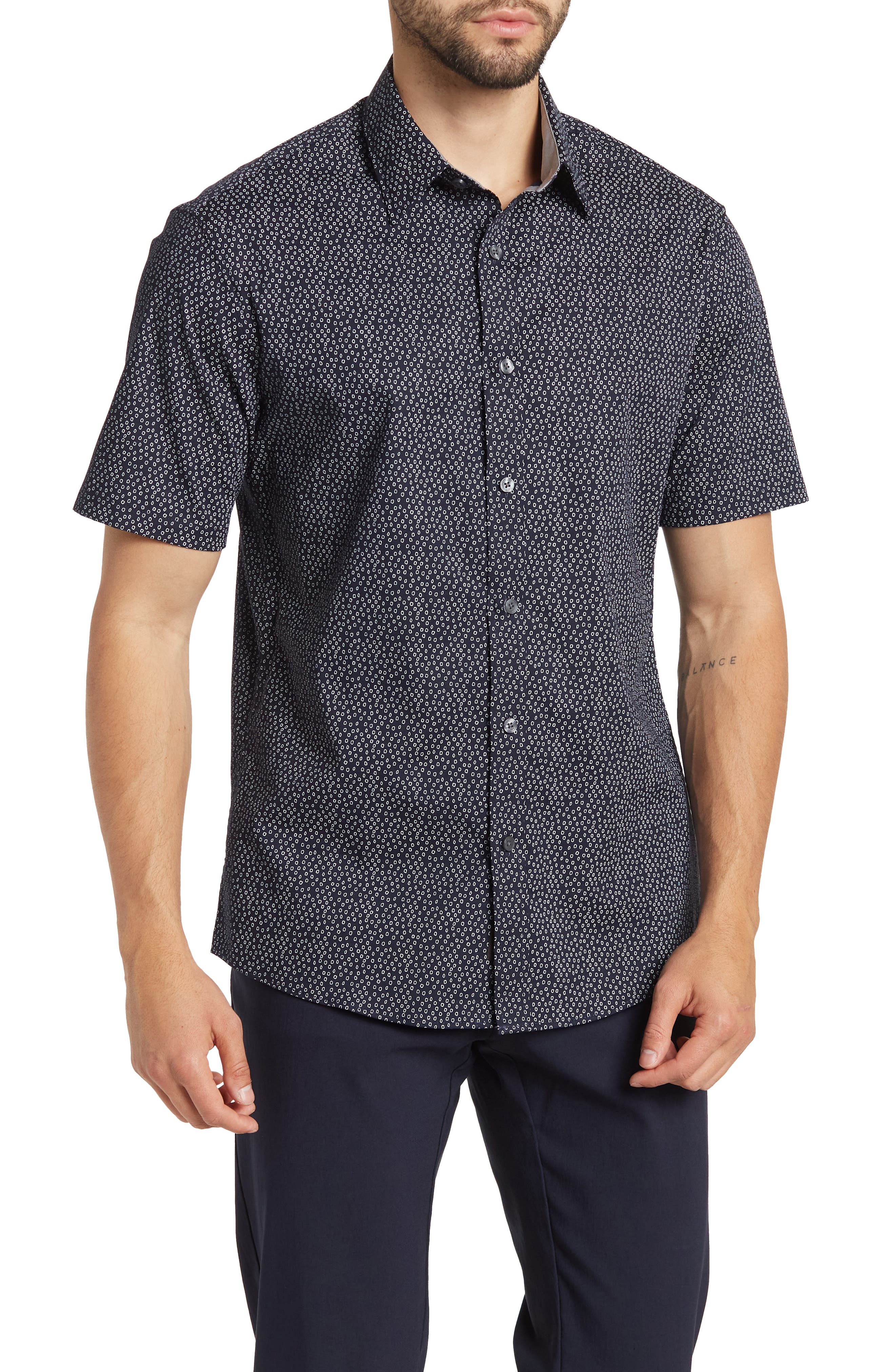 michael kors short sleeve button up