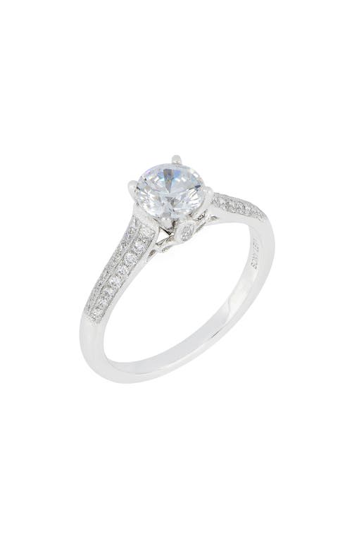 Bony Levy Tapered Cathedral Round Engagement Ring Setting in White Gold at Nordstrom, Size 6.5