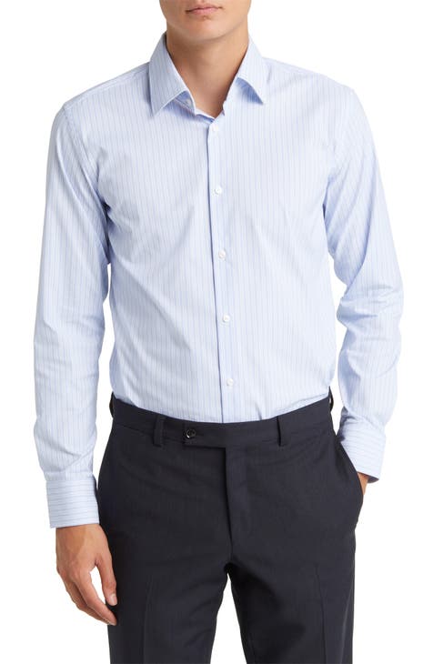 Hank Slim Fit Stretch Stripe Dress Shirt (Regular & Big)