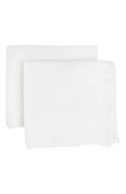 little unicorn 2-Pack Organic Cotton Muslin Swaddle Blanket in White
