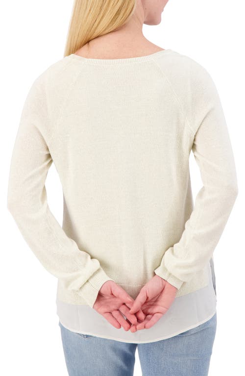 LUCKY BRAND LUCKY BRAND MIXED MEDIA LUREX CREW SWEATER 
