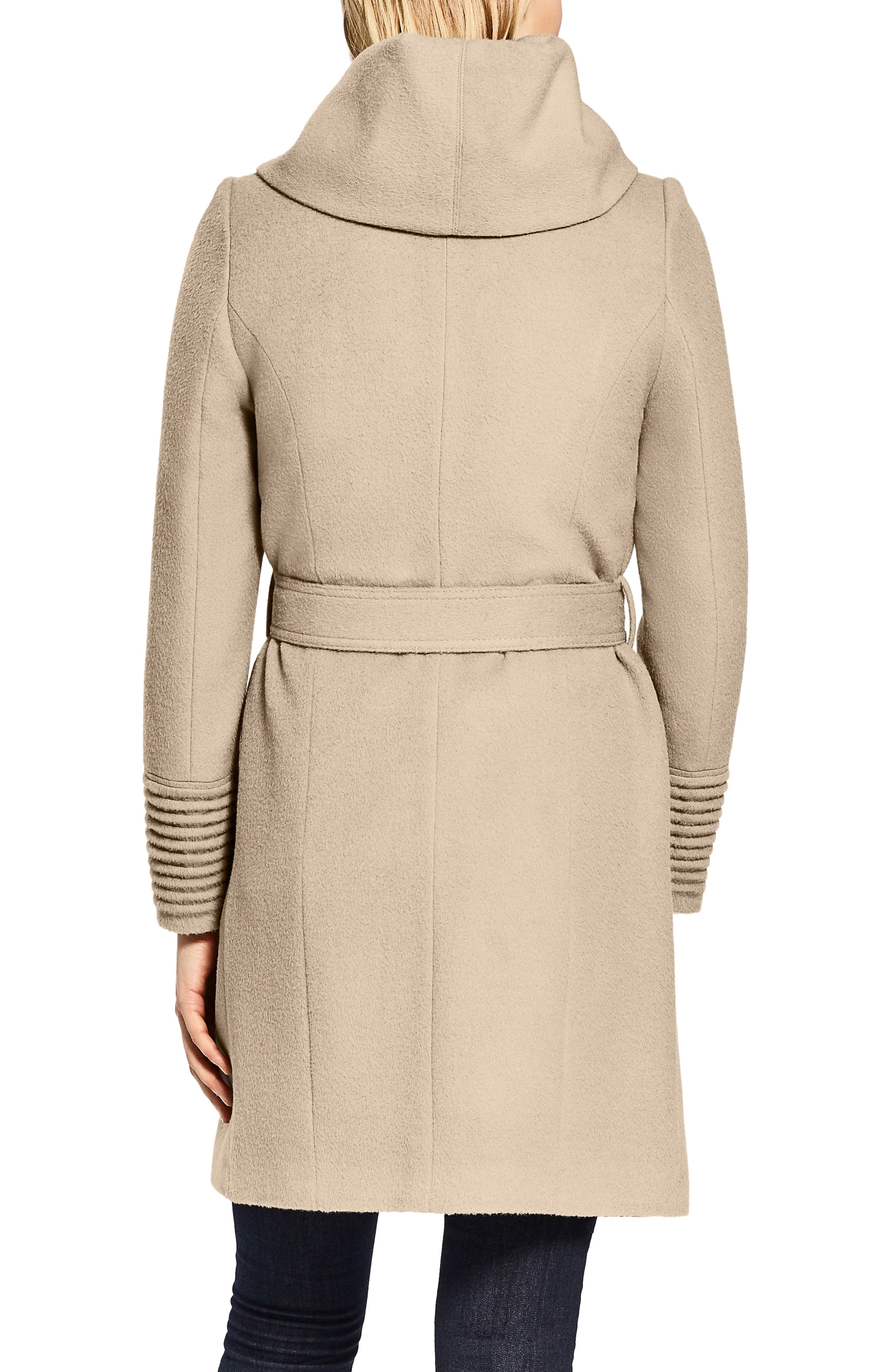tan hooded coat