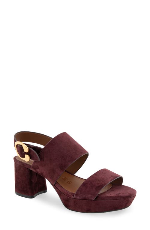 Shop Aerosoles Camera Platform Sandal In Deep Aubergine Suede