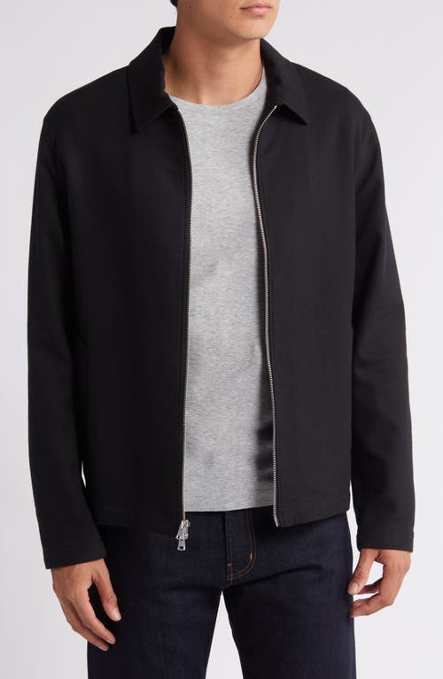 Shop Vince Zip-up Jacket In Black/heather Charcoal