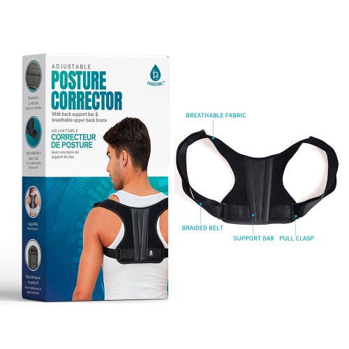 Pursonic Posture Corrector With Back Support In Black