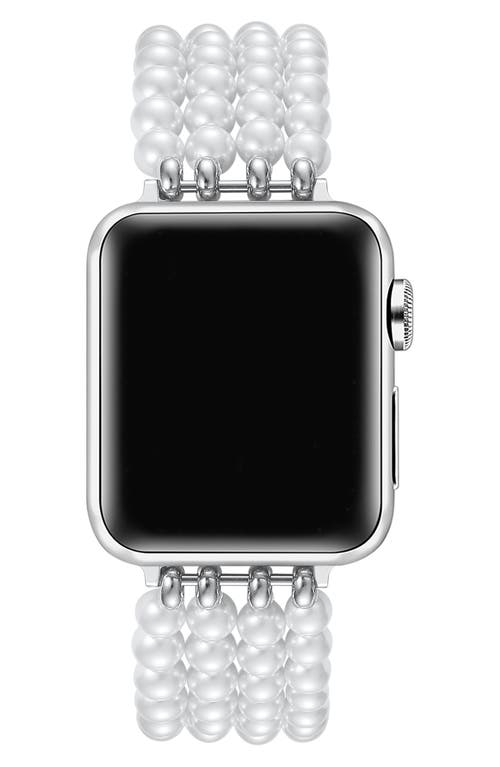 The Posh Tech Ariel Imitation Pearl Apple Watch® Bracelet Watchband In White