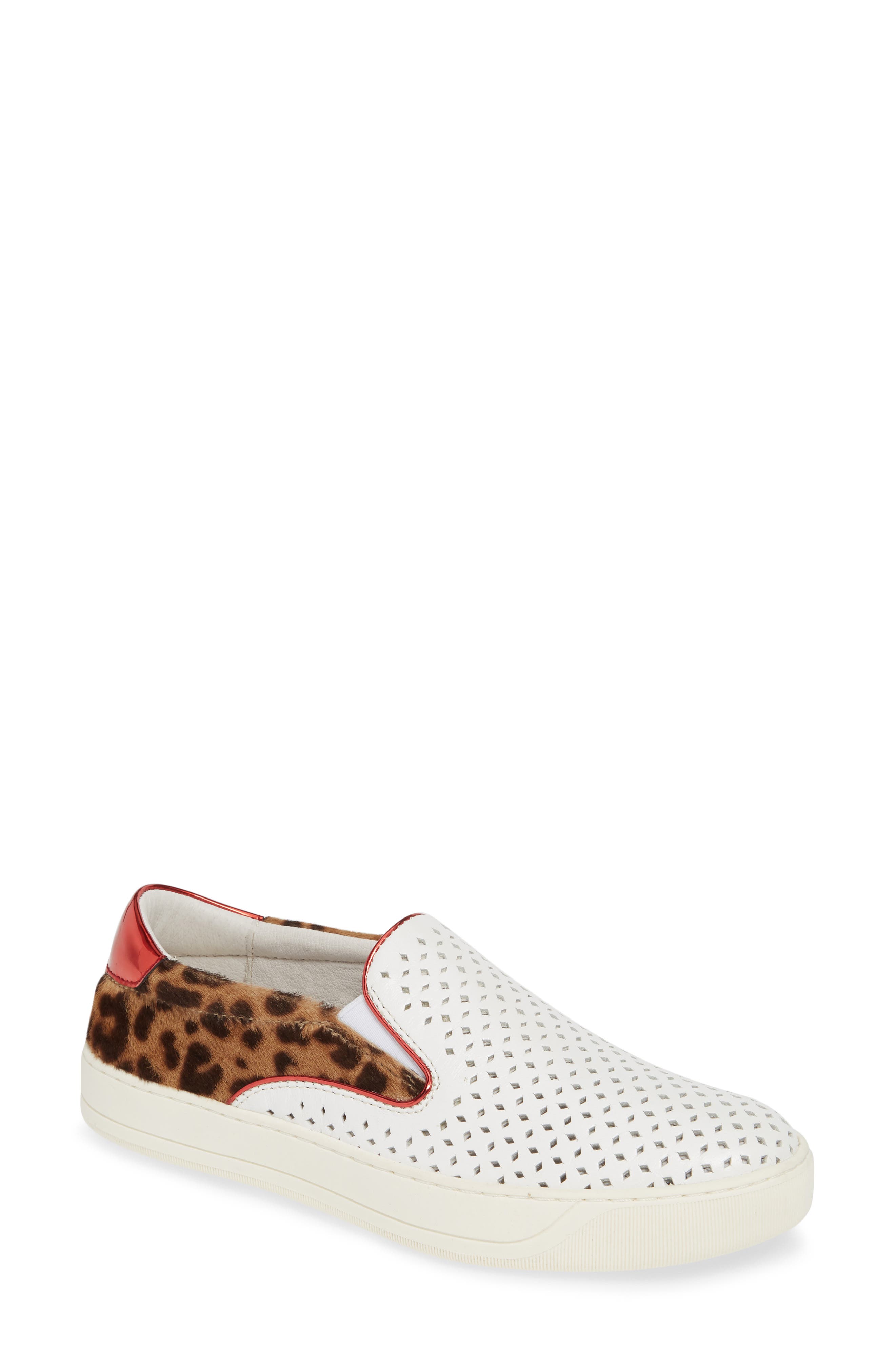 Johnston & Murphy Elaine Perforated Genuine Calf Hair Slip-On Sneaker