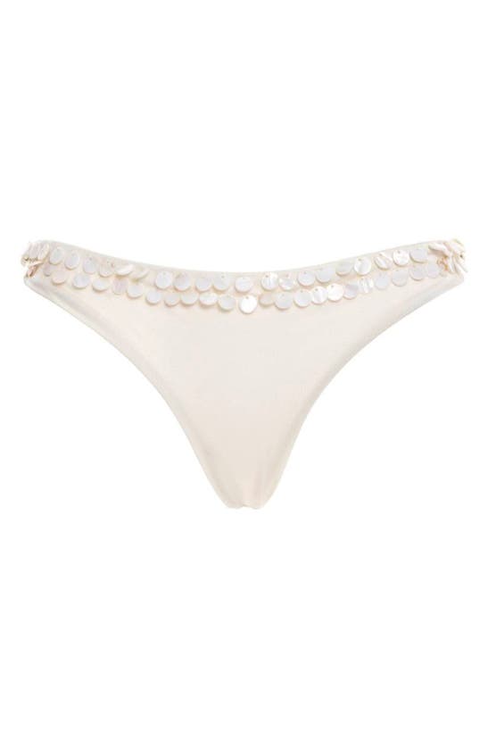 Shop Agua Bendita Lola Kai Paillette Bikini Bottoms In Beige