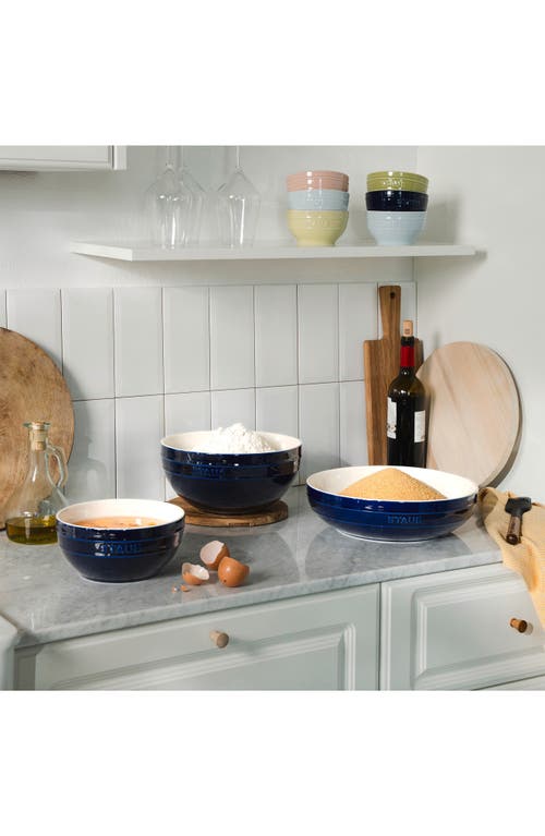 Shop Staub 2-piece Ceramic Nested Mixing Bowl Set In Dark Blue