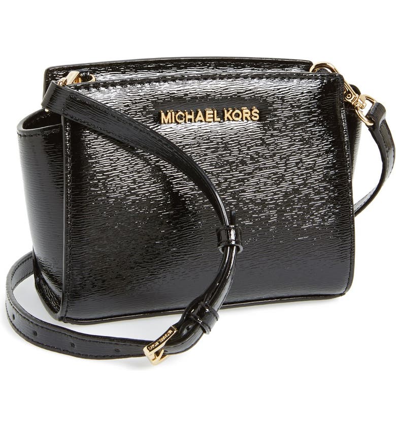 MICHAEL Michael Kors 'Mini Selma' Patent Saffiano Leather Messenger Bag ...