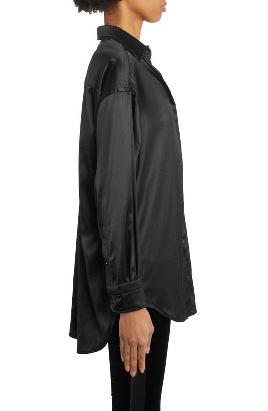 TOM FORD TOM FORD RELAXED FIT STRETCH SILK SATIN BLOUSE