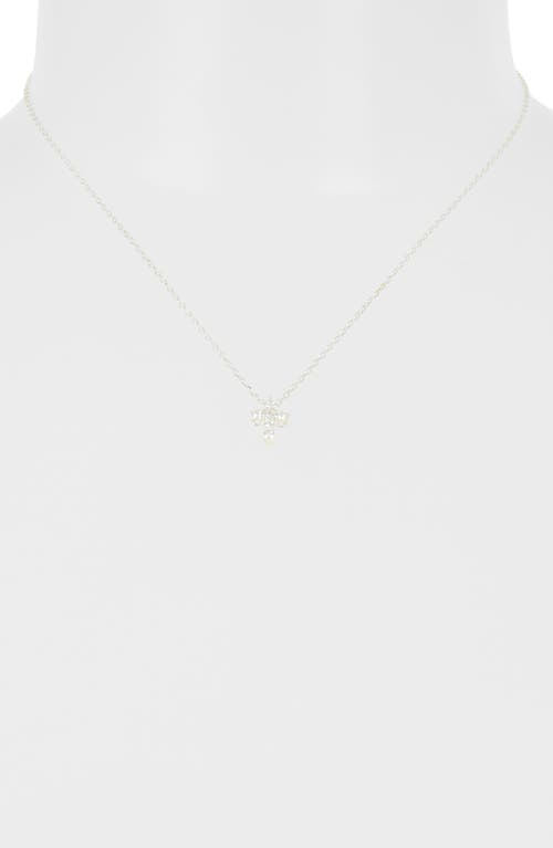 Argento Vivo Sterling Silver Cubic Zirconia Cross Pendant Necklace In Silver
