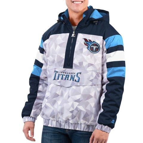 Men's Cutter & Buck White Tennessee Titans Helmet Vapor Water Repellent Stretch Full-Zip Rain Jacket Size: Large