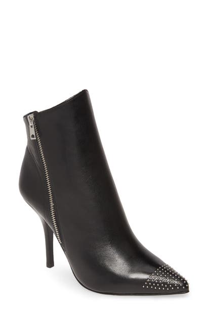 Allsaints Valeria Studded Pointed Toe Bootie In Black Leather | ModeSens