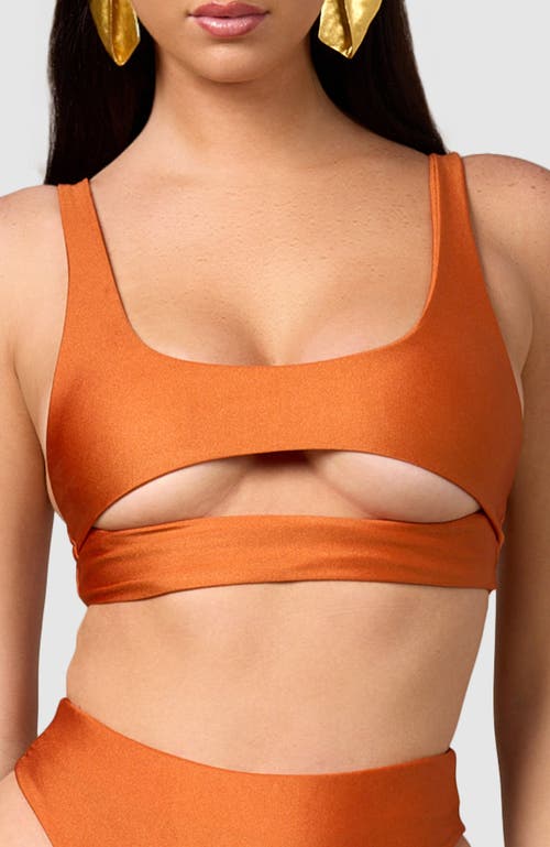 Mbm Swim Lucky Bikini Top In Burnt Orange