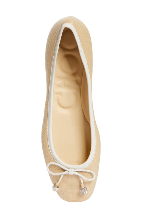 Shop Jimmy Choo Elme Raffia Flat In Natural/latte