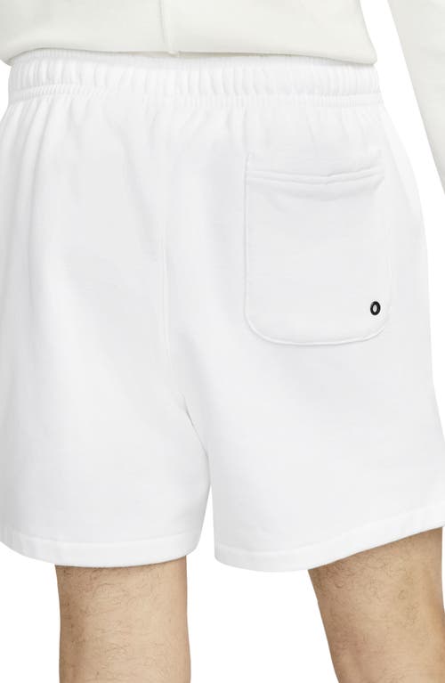 Shop Nike Club Fleece French Terry Shorts In White/white/black