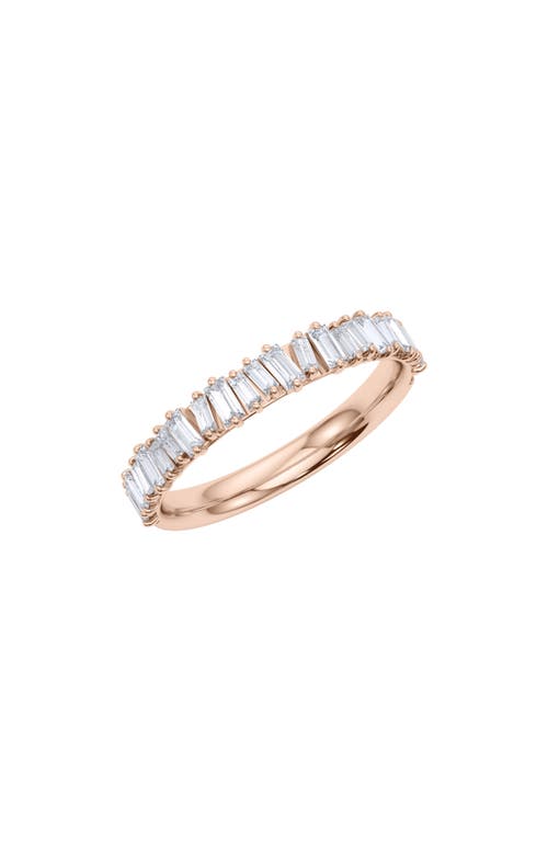 HauteCarat Lab Created Baguette Diamond Half Eternity Ring in 18K Rose Gold at Nordstrom