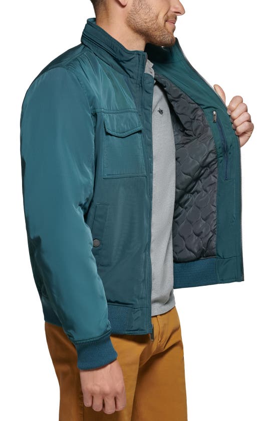 Dockers Quilted Lined Flight Bomber Jacket In Forest