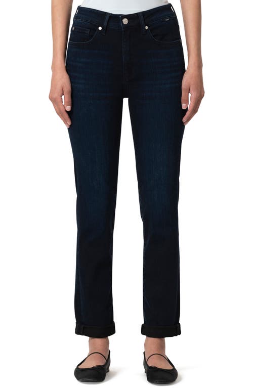 Mavi Jeans Kathleen High Waist Cuffed Slim Straight Leg Jeans In Midnight Feather Blue