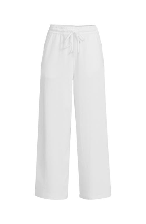 Shop Lands' End Sport Knit Pull On Drawstring Wide Leg Crop Pants In White