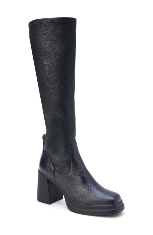 Delaney Knee High Platform Boot in Black